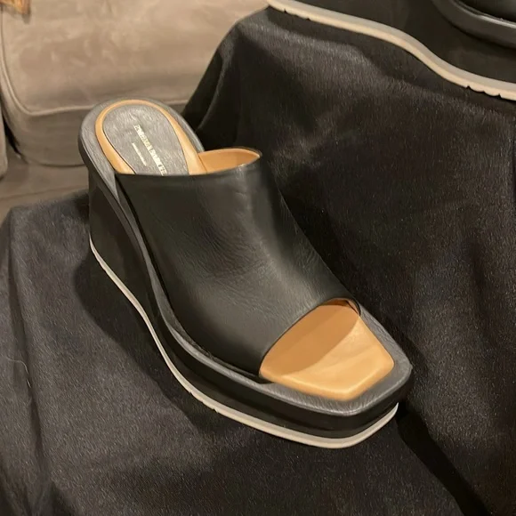 Paloma Barcelo made in Spain, black leather wedge, size 41 - Picture 4 of 12